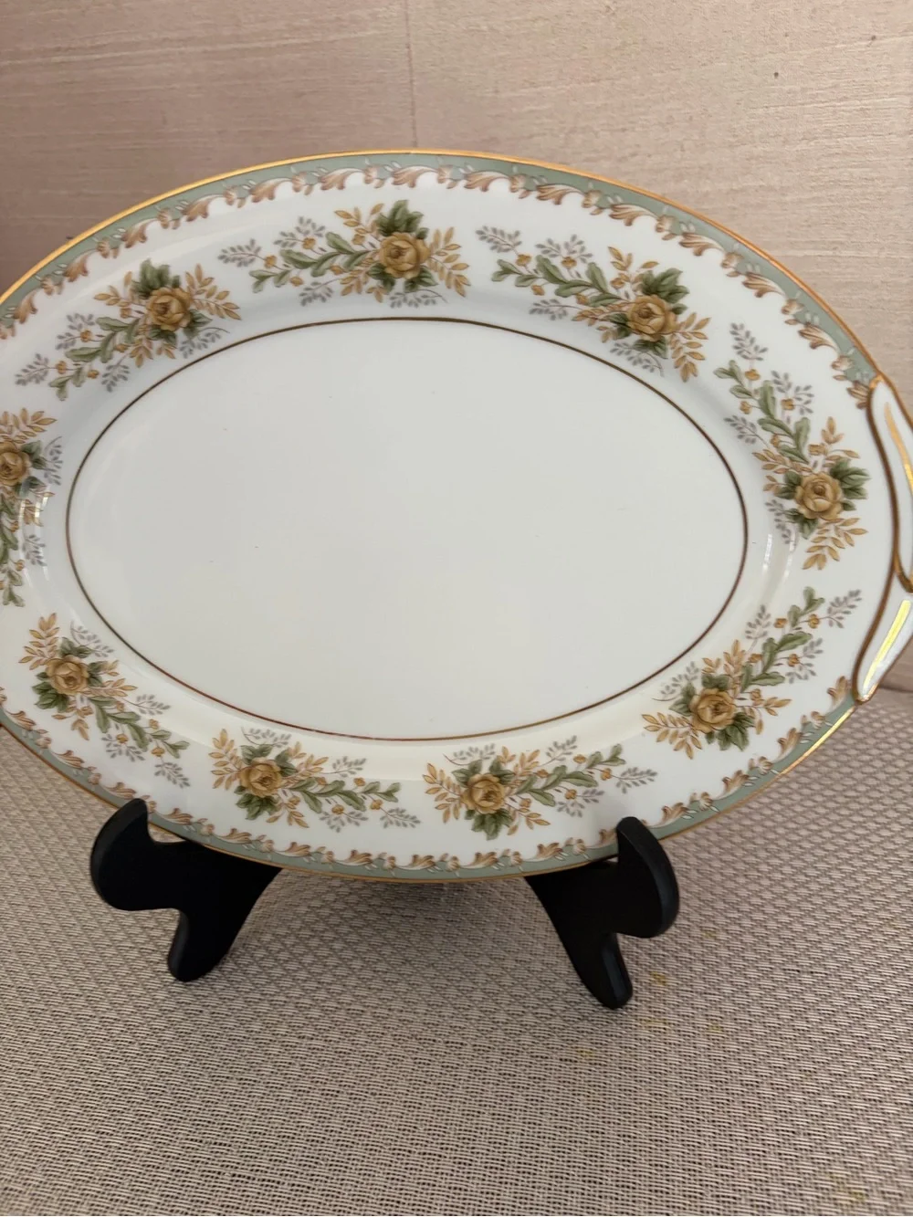 Vintage Noritake Brunswick Pattern Oval Small Platter, Yellow Rose, Oval Tray